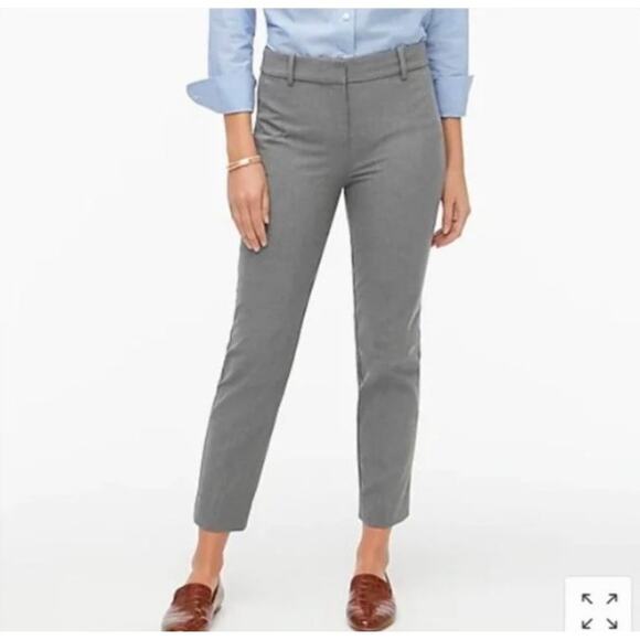 J. Crew Factory Pants - J. Crew Slim Cropped Ruby Fit Pants in Grey Stretch Twill Size 8